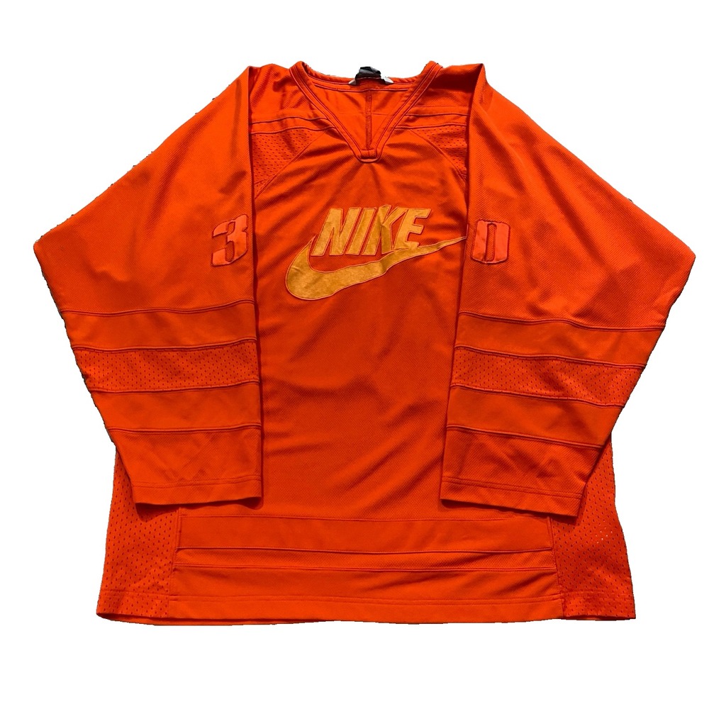 Nike Mens L Y2K Hockey Jersey Swoosh Oversized Field General Ads Logo